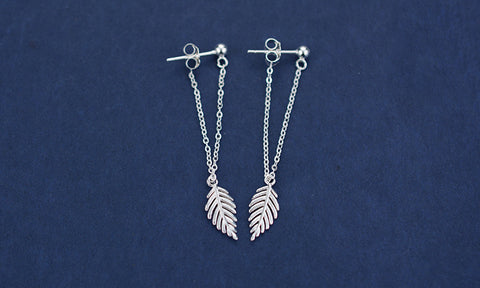 Fashion Long Leaf Back Earrings
