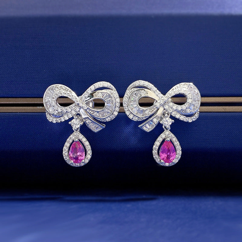 Pink Bow Stud Earrings - Glöd of Sweden