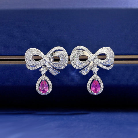 Pink Bow Stud Earrings - Glöd of Sweden