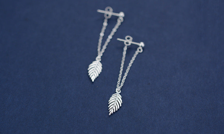 Fashion Long Leaf Back Earrings