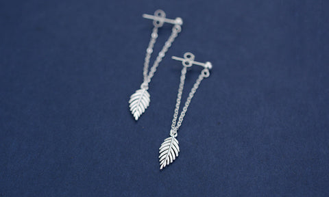 Fashion Long Leaf Back Earrings