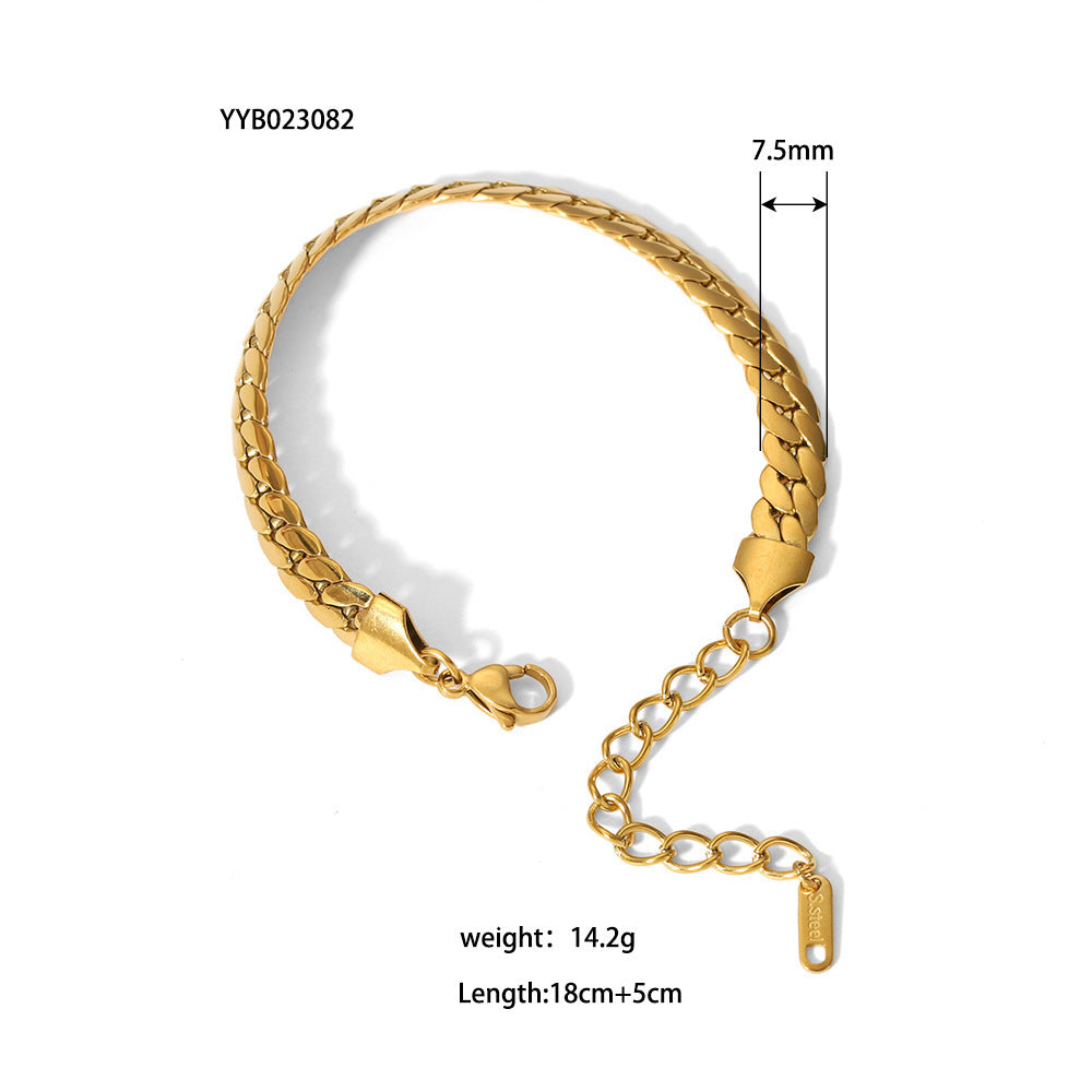 Weight & Length of Gold-Plated Stainless Steel Bracelet - Glöd of Sweden