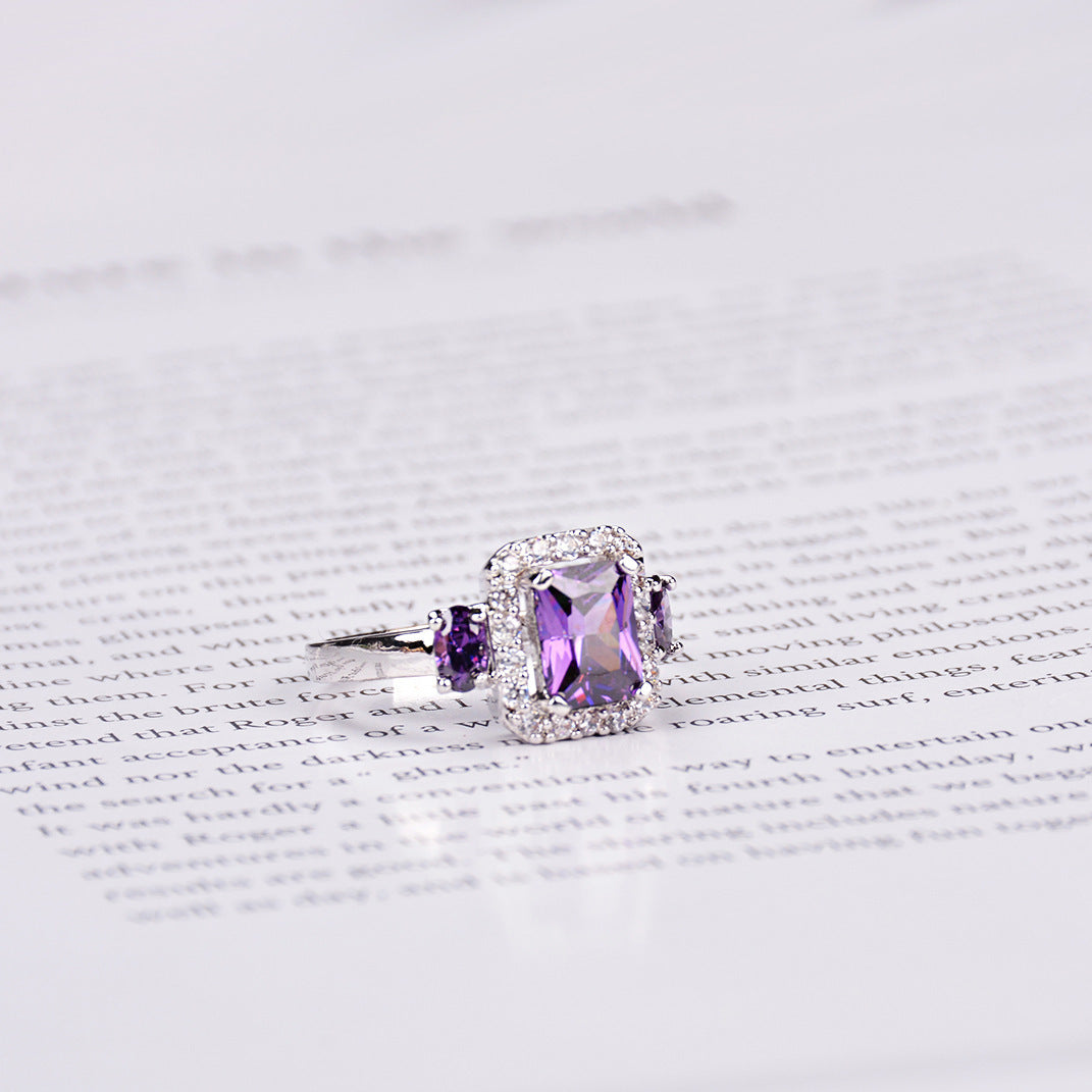 Elegant European & American Style Purple Zircon Ring - Glöd of Sweden