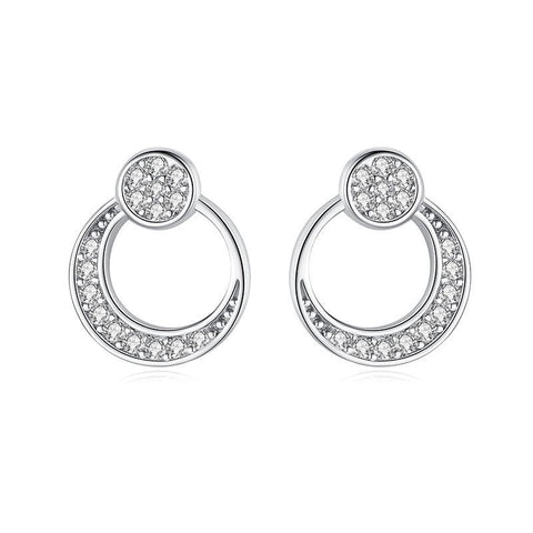 S925 Sterling Silver Moon Earrings Women With Diamonds