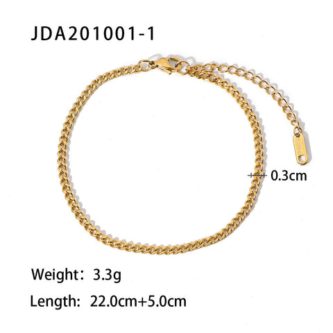 Size Details of Stainless Steel Anklet for Women - Glöd of Sweden