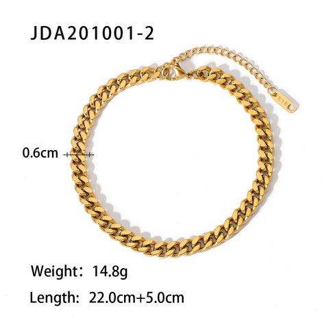 Size Details of Stainless Steel Anklet for Women - Glöd of Sweden