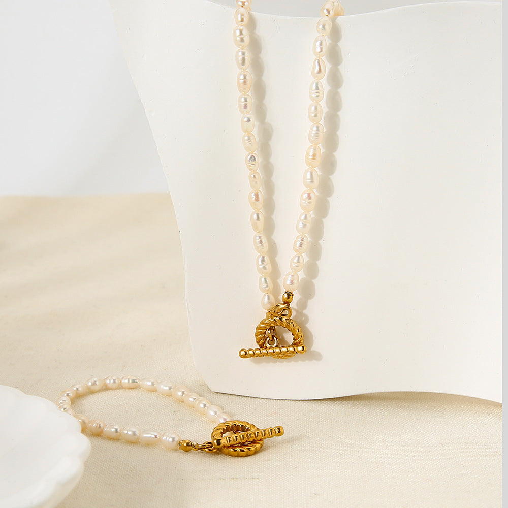 Freshwater Pearl Necklace & Bracelet Combo for Women - Glöd of Sweden