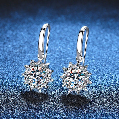 Elegant Silver Sunflower Earrings - Glöd of Sweden