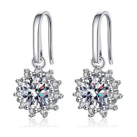 Adjustable Silver Sunflower Earrings - Glöd of Sweden