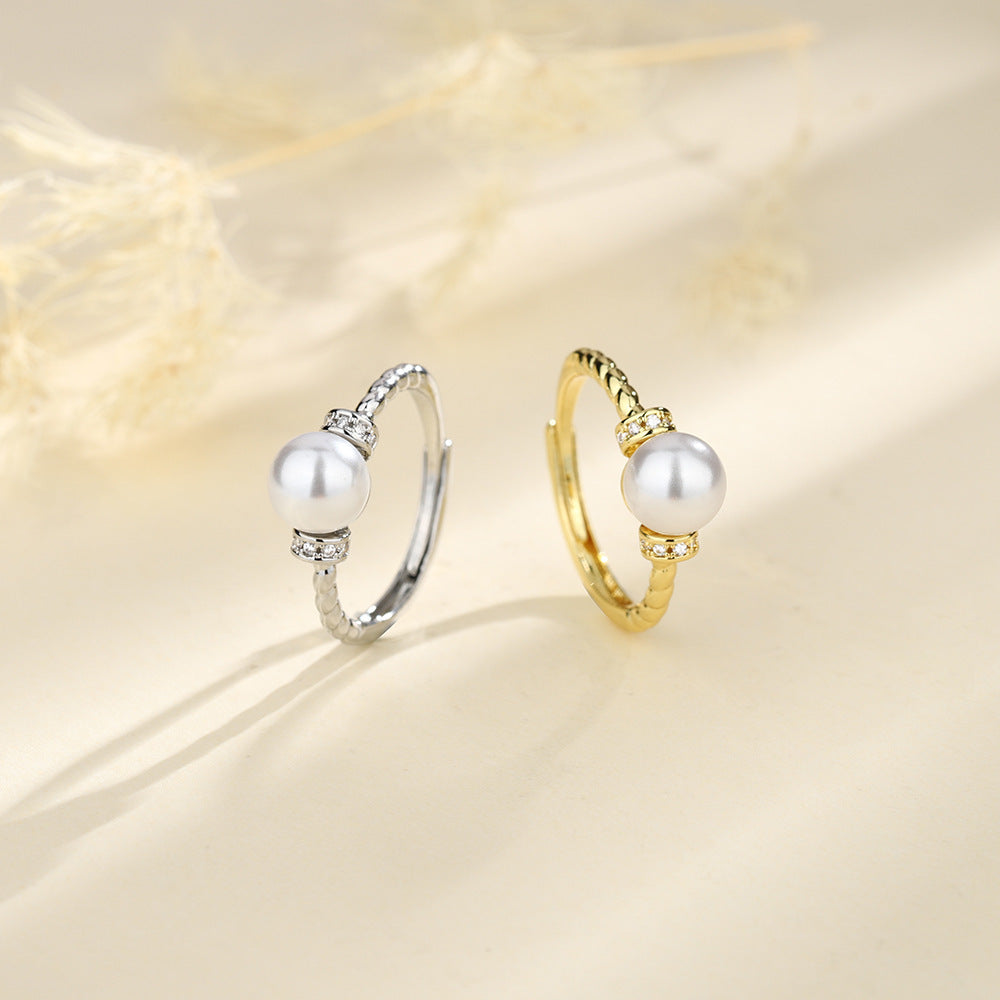 Adjustable Antique Pearl Ring for Women - Glöd of Sweden