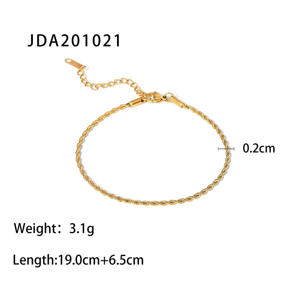 Size Details of Stainless Steel Anklet for Women - Glöd of Sweden