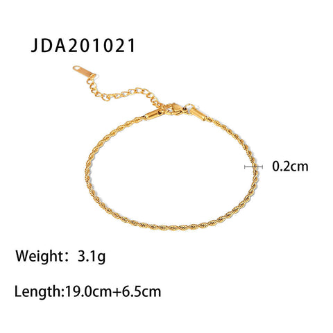 Size Details of Stainless Steel Anklet for Women - Glöd of Sweden