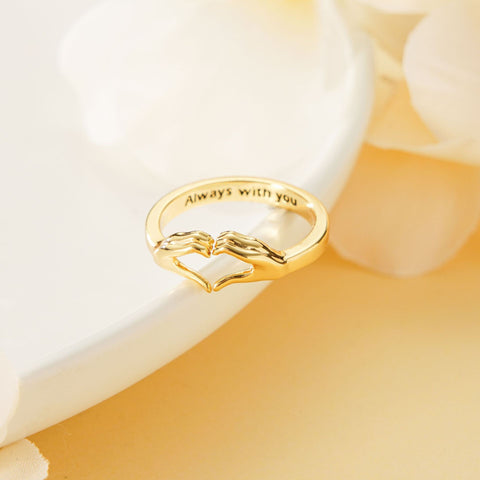 Adjustable 18K Gold Heart Couple Ring - Glöd of Sweden