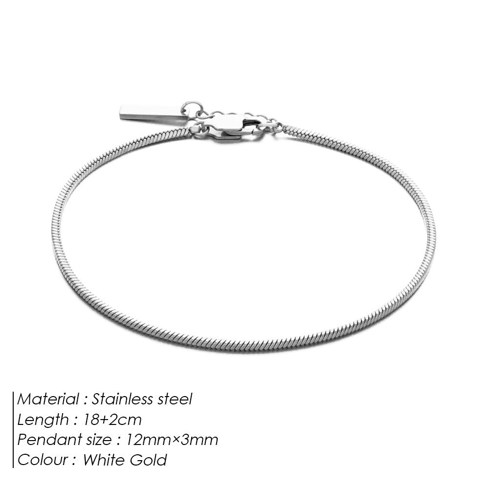 Stainless Steel Combination Simple Charm Square Chain 18K Bracelet