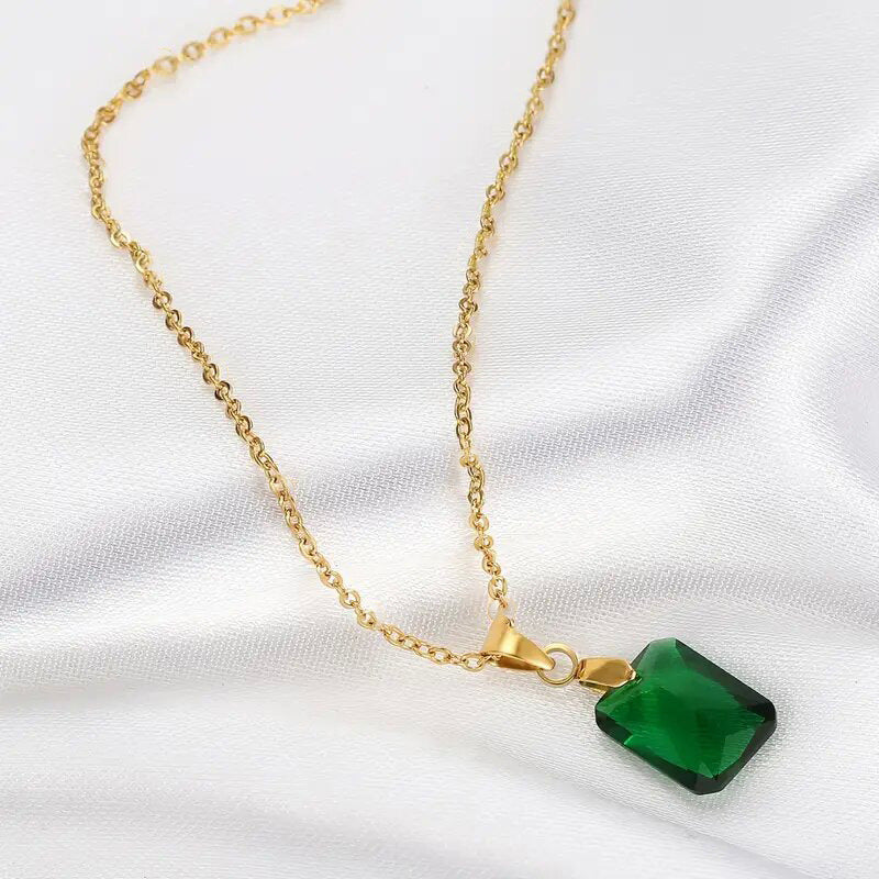 Sophisticated Geometric Rectangular Pendant Necklace - Glöd of Sweden