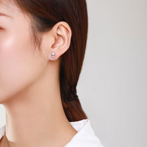 S925 Sterling Silver Moon Earrings Women With Diamonds