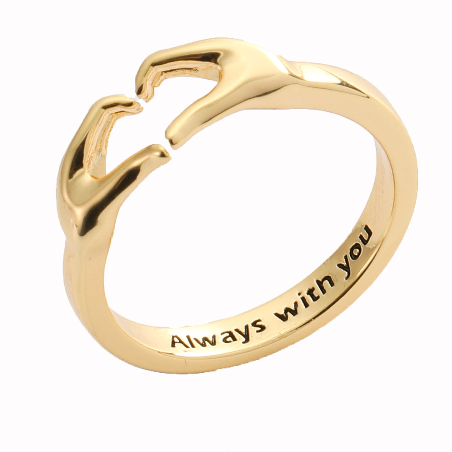 Adjustable 18K Gold Heart Couple Ring - Glöd of Sweden