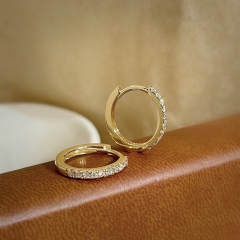 Stylish Gold Plating Diamond Earrings - Glöd of Sweden