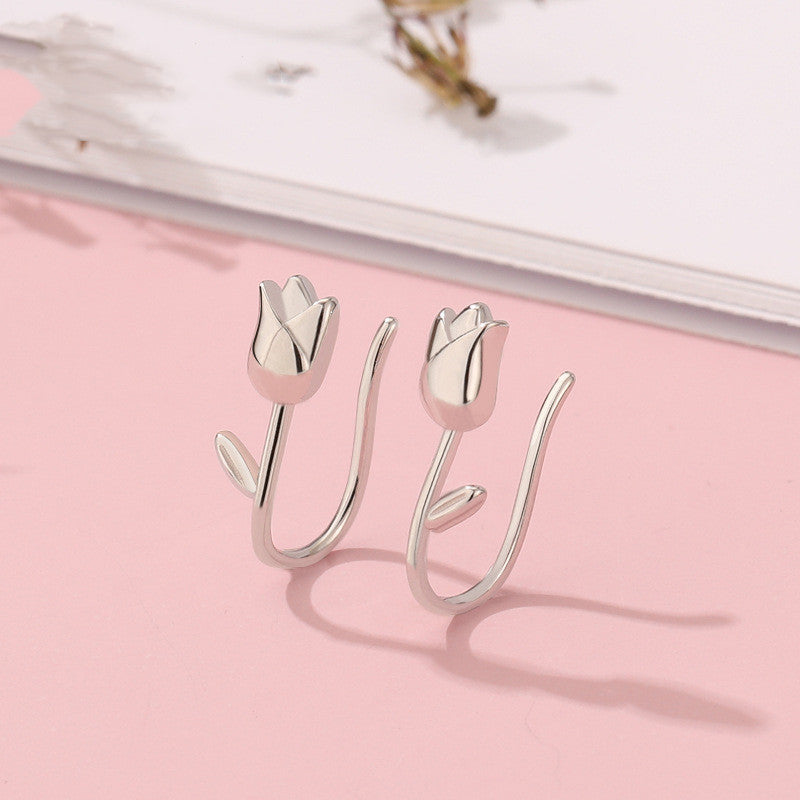 S925 Silver Tulip Earrings - Glöd of Sweden