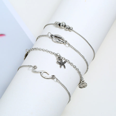 Personalized Starfish Pendant Beach Anklet