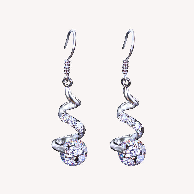 Spiral Zircon Earrings - Glöd of Sweden