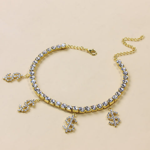 Elegant Rhinestone Anklet for Women - Glöd of Sweden