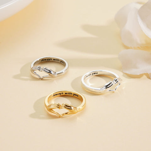 Adjustable 18K Gold & Silver Heart Couple Ring - Glöd of Sweden