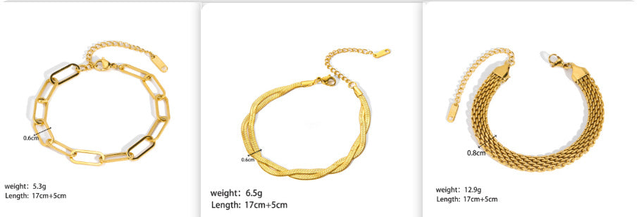 Weight & Length of Gold-Plated Stainless Steel Bracelet - Glöd of Sweden