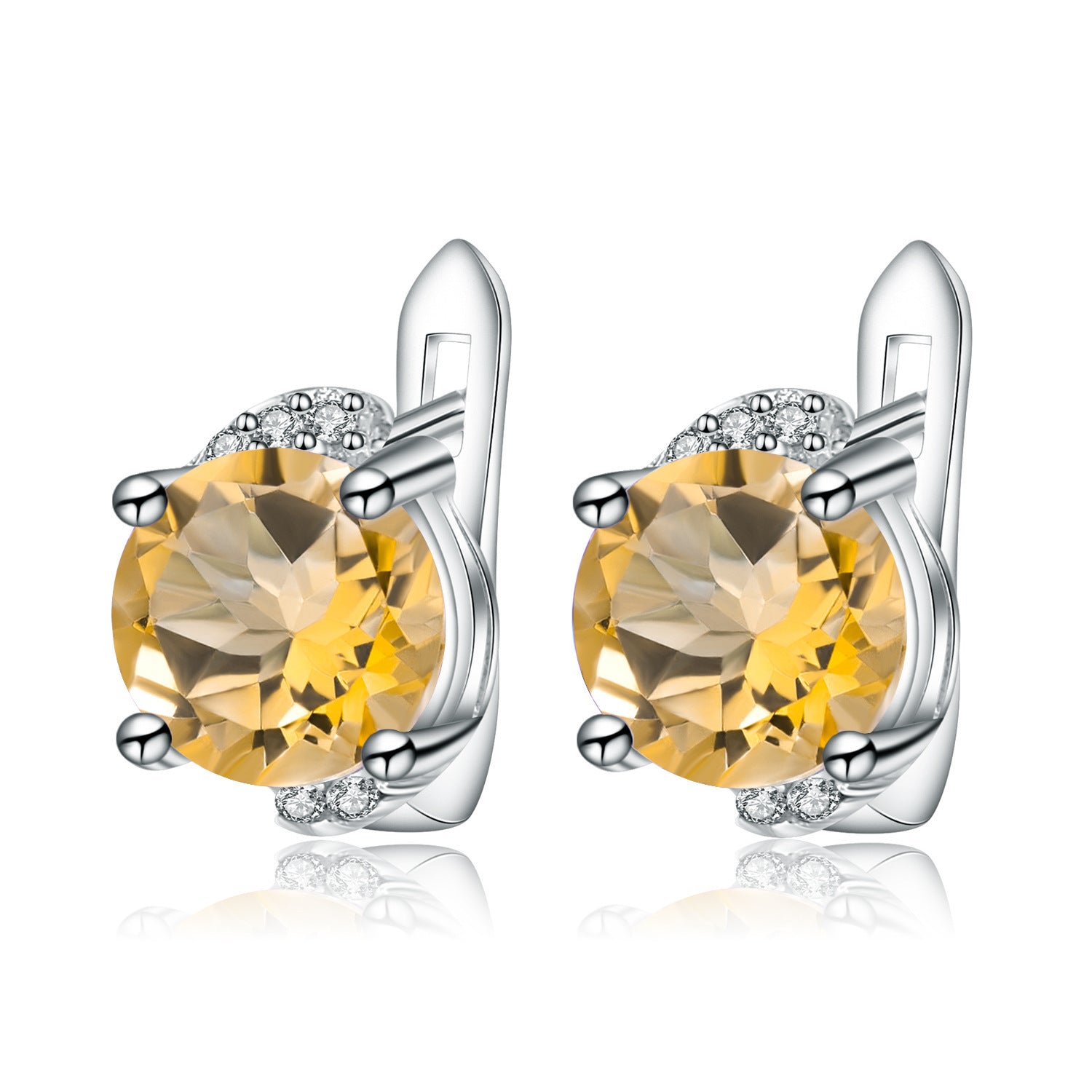 Natural Citrine Stud Earrings - Glöd of Sweden