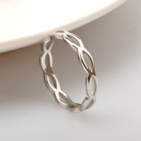 Hollow Wave Titanium Steel Couple Rings - Glöd of Sweden