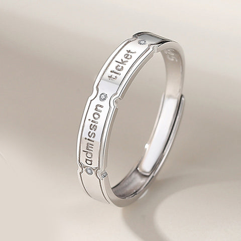 Adjustable Sterling Silver Letter Couple Rings