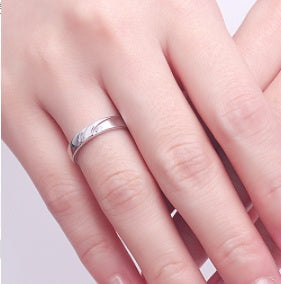 925 Sterling Silver White Gold Couple Rings