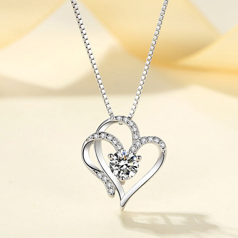 Elegant 925 Silver Graceful Heart Necklace - Glöd of Sweden