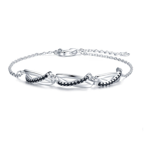 Elegant Silver Zircon Bracelet - Glöd of Sweden